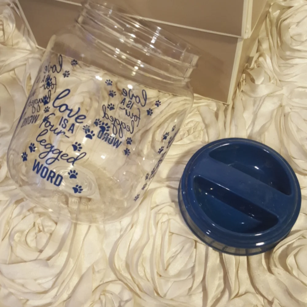 Pet Dog/Cat Bowl and Treat Jar Set New.